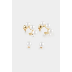 Kadın 2'li İncili Gold Küpe E3985AXNS
