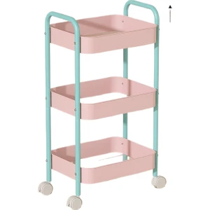 Arabalı Raf Nefes Alabilen Tabandan Tavana Mobil Çok Katmanlı Kozmetik Depolama Rafı (Yurt Dışından)
