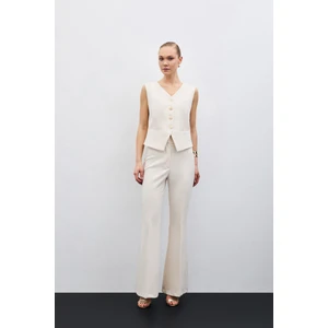 Ispanyol Paça Pantolon - Bej