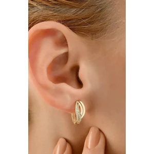 ÇGK Kuyumculuk 8 Ayar Altın Küpe CGKKP003 – Klipsli Modern Tasarım | Gold / Rose / Beyaz Altın Seçenekli