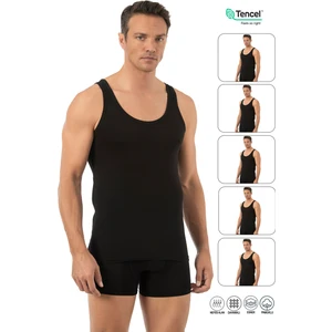 Özkan Underwear Özkan 10852 5'li Paket Erkek Premium Kumaş Pamuklu Modal Esnek Rahat Kalın Askılı Atlet