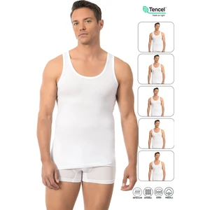 Özkan Underwear Özkan 10852 5'li Paket Erkek Premium Kumaş Pamuklu Modal Esnek Rahat Kalın Askılı Atlet