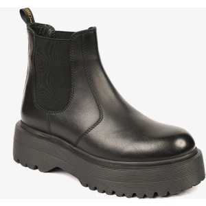 Kadın Siyah Hakiki Deri Memory Foam Taban Chelsea Bot 4K2OB33931