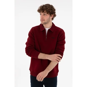U.S. Polo Assn. Erkek Bordo Basic Sweatshirt 50298265-VR014