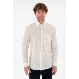 U.S. Polo Assn. Erkek Krem Gömlek Desenli 50296606-VR071