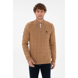 U.S. Polo Assn. Erkek Camel Melanj Kazak /triko 50297020-VR122
