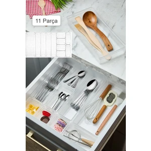 Bade 11 Parça Çekmece Içi Kaşıklık Düzenleyici Organizer - Çatal Bıçak Kutusu