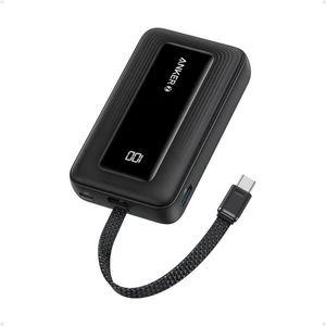 Zolo Powerbank (10K, 30W, Dahili USB-C Kablo) - Siyah - A1688 (Anker Türkiye Garantili)