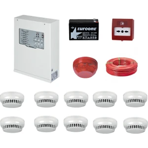 Yangın Alarm Sistemi Seti 10 Lu Kablo Dahil