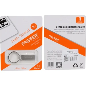 Faster 8gb USB Bellek - Metal 8 GB Flash Bellek - Oto Teyp Anahtarlıklı USB Bellek
