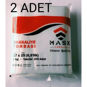 Mask Ambalaj Şeffaf Bakkaliye Torbası (Poşeti) 17x25 cm 0,5`lik 1+1 kg Takribi 370x2 Adet