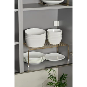 Edora Home Altın Çok Amaçlı Dolap İçi Düzenleyici Tel Raf, Fincan Tabak Kase Organizer-Metal Paslanmaz