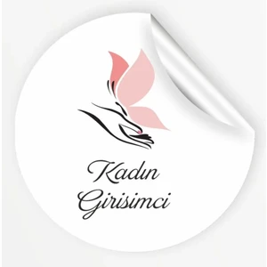 Paketleme Etiketi 3x3 cm 96 Adet Girişimci Kadın Sticker