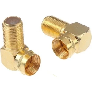 2 Adet L Tipi Gold Konnektör Fiş Çevirmeli 90 Derece Adaptör