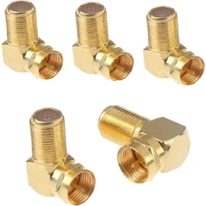 5 Adet Gold L Tipi Konnektör Fiş Çevirmeli 90 Derece Adaptör