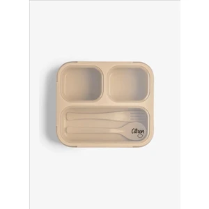 Çatal ve Kaşıklı Bento Beslenme Kutusu Seti - Beige 1061015