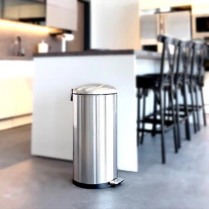 Bombe Kapaklı Çelik Çöp Kovası 40L