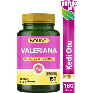 Valeriana Kedi Otu Jumbo Boy 180 Kapsül (Pasiflora, Sarı Kantaron)