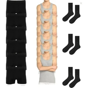 Ekonomik 15'li Paket Erkek Iç Çamaşır Seti 6 Adet Atlet 6 Atlet Boxer 3 Çift Çorap