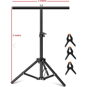 100*200CM T Stand Bar Fon Perde Pvc Background Backdrop Çekim Standı T-Shape 1X2M