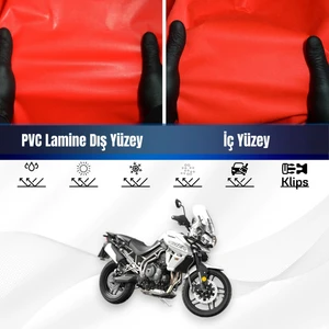 Trıumph Tıger Explorer Xrx Motosiklet Brandası Su Geçirmez Branda Kırmızı Branda Motor Branda Xxl