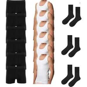 Ekonomik 15'li Paket Erkek Iç Çamaşır Seti 6 Adet Atlet 6 Atlet Boxer 3 Çift Çorap