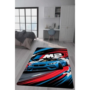 Doruklar Home Collection Kaymaz Taban Makinada Yıkanabilir Dijital Baskı Araba Desenli Genç Odası Halısı Dot Taban Halı GNC05