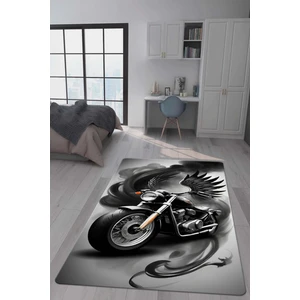 Doruklar Home Collection Kaymaz Taban Makinada Yıkanabilir Dijital Baskı Motor Desenli Genç Odası Halısı Dot Taban Halı GNC01