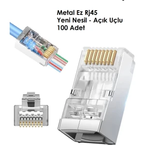 Metal RJ45 Jack Yeni Nesil (Açık Uçlu) Soket Ez Plug Cat6 100 Adet