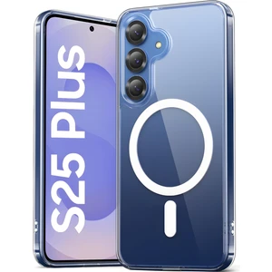 Samsung Galaxy S25 Plus Kılıf Magsafe Wireless Kablosuz Şarj Destekli Sert Şeffaf Darbe Emici Kapak