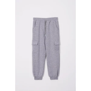 Çift Cepli Kargo Cepli Gri Renk Erkek Çocuk Eşofman Tek Alt