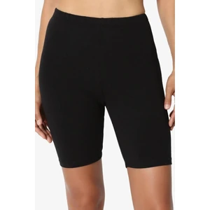 Tight Lady Süper Kalite Siyah Penye  Pamuklu Likralı Diz Üstü Biker Tayt Yüksek Bel 404