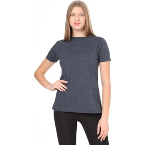 Tight Lady %100 Pamuk Süper Kalite Kadın Tişört Düz Renk Antrasit Bisiklet Yaka Organik Pamuk Penye T-Shirt