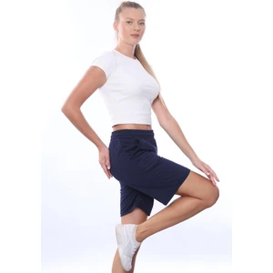 Kadın Lacivert 2 Iplik Cepli Şort