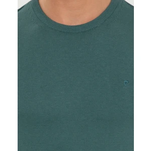 Pierre Cardin Erkek Yeşil Slim Fit Bisiklet Yaka Basic Triko Kazak 50257290-VR054