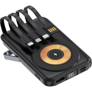 10.000 mAh 15W Kablosuz Kablolu LCD 22.5W Mikro Lightning Type-C Kablolu Powerbank