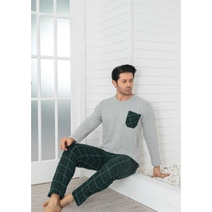 Sude Homewear Erkek Cep Detaylı Ekoseli Uzun Kol (Mevsimlik) Pijama Takımı