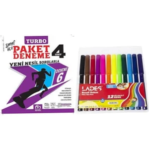 Model Eğitim Yayıncılık 4. Sınıf Turbo Paket Deneme ve Keçeli Kalem 12'li