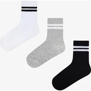 Erkek Çocuk Lines 3lü Tenis Çok Renkli Soket Çorap