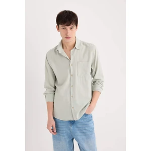 %100 Pamuk Regular Fit Basic Düz Uzun Kollu Gömlek D7079AX25SP