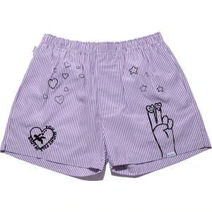 Chill Space Collection - Nakışlı Erkek Ev Şort - Lilac