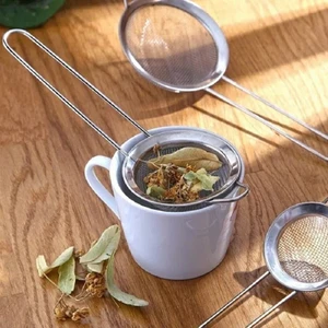 Kitchen Damys Lüks Paslanmaz Çelik Bardak Üstü Çay Süzgeci