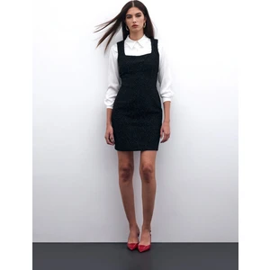 Mini Tüvit Elbise - Siyah