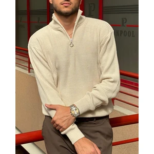 Erkek, Yarım Fermuar, Dik Yaka, Kışlık, Triko Örme, Old Money Culture, Kazak PLTK06