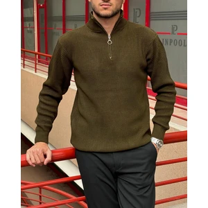 Erkek, Yarım Fermuar, Dik Yaka, Kışlık, Triko Örme, Old Money Culture, Kazak PLTK06