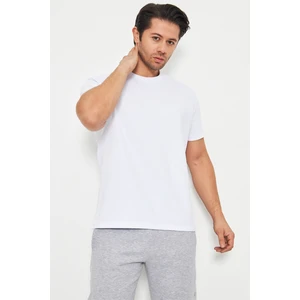 Erkek Kısa Kollu Basic Beyaz T-Shirt