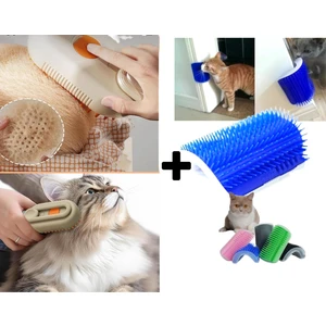 Buharlı Kedi & Köpek Yıkama Fırçası Tarağı Yumuşak Silikon Fırça Kaşınma Aparatı (2 Li Bakım)