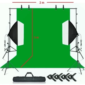 2x3 M Chromakey Green Screen Greenbox Yeşil Fon Perde Çekim Seti