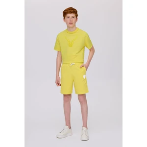 Bg Store Erkek Çocuk Sarı Şort Normal Kalıp ile Rahat Yazlık Tasarım