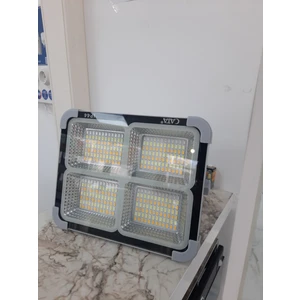 CT-4698 Güneş Enerjili Solar 200W Watt LED Projektör Taşınabilir Sarı Beyaz ve Çakar Işık Lamba